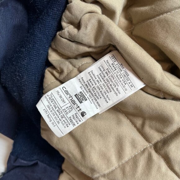 Vintage Carhartt FR Quilted Hooded Zip Jacket XXL - Picture 10 of 10